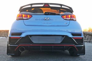 Hyundai Veloster N Mud Flap - Front + Rear - Rally Armor - UR Black Flap/Silver Logo - Black - `19-`22 Hyundai Veloster N Mud Flap - Front + Rear - Rally Armor - UR Black Flap/Silver Logo - Black - `19-`22